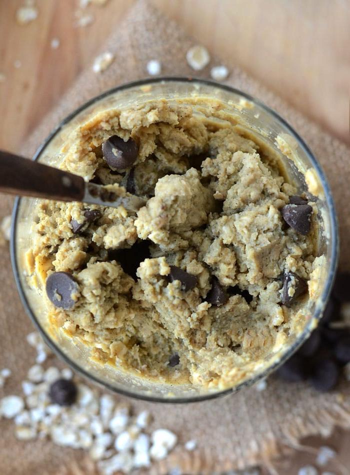 Koekiedeeg Oornaghavermout 2 Vegan Sjokolade Chip Koekiedeeg Hawer met Proteïen