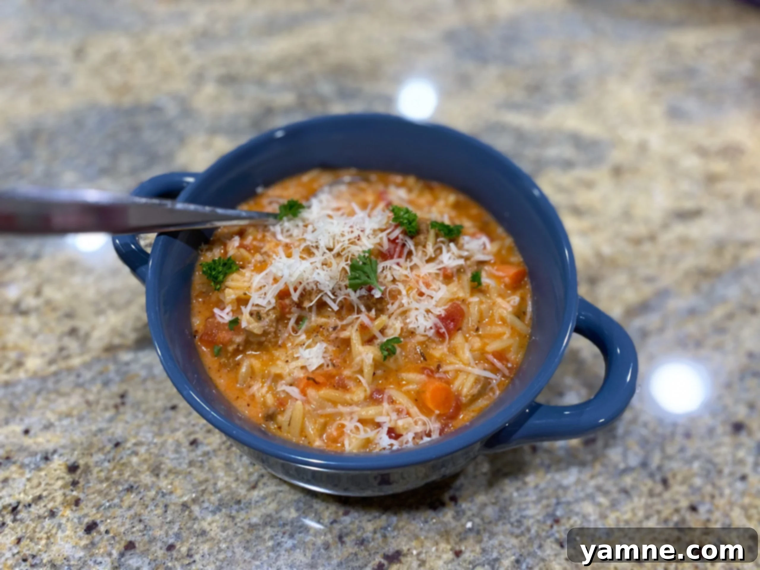 Savory Sausage and Orzo Soup 1 featured 10125