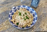 Slow Cooker Garlic Parmesan Chicken Pasta with a Buffalo Kick