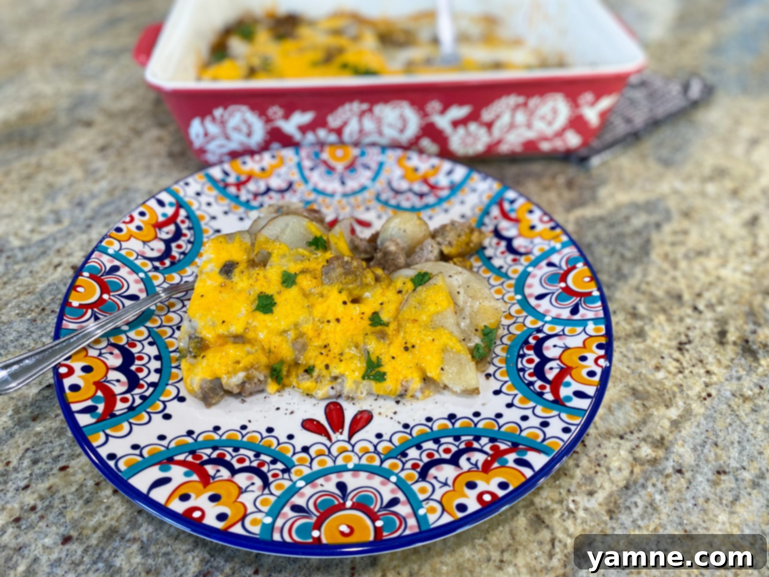 Cheesy Ground Turkey and Potato Casserole 1 featured 11378