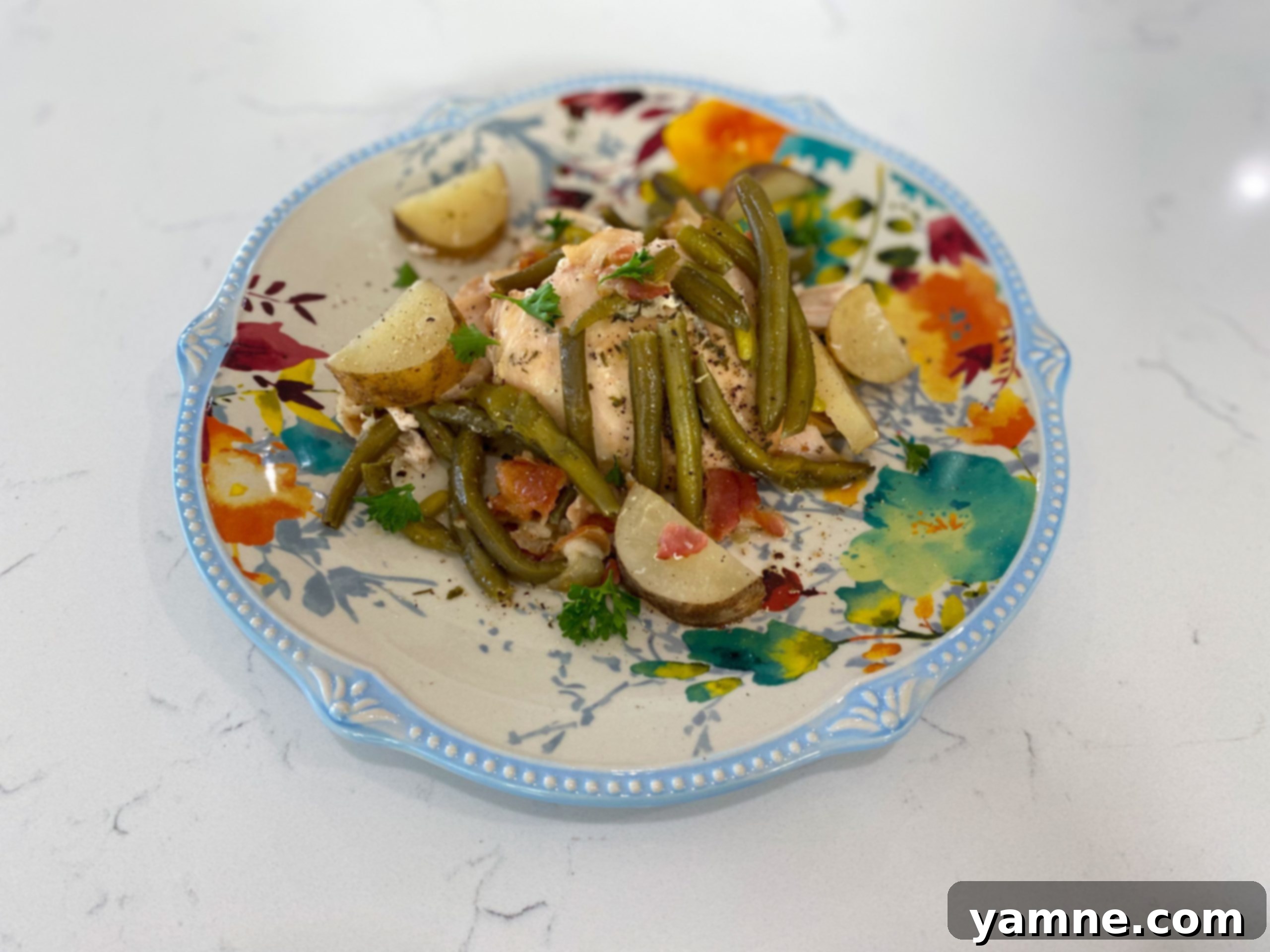 Savory Slow Cooker Chicken Bacon and Vegetable Medley 1 featured 11580