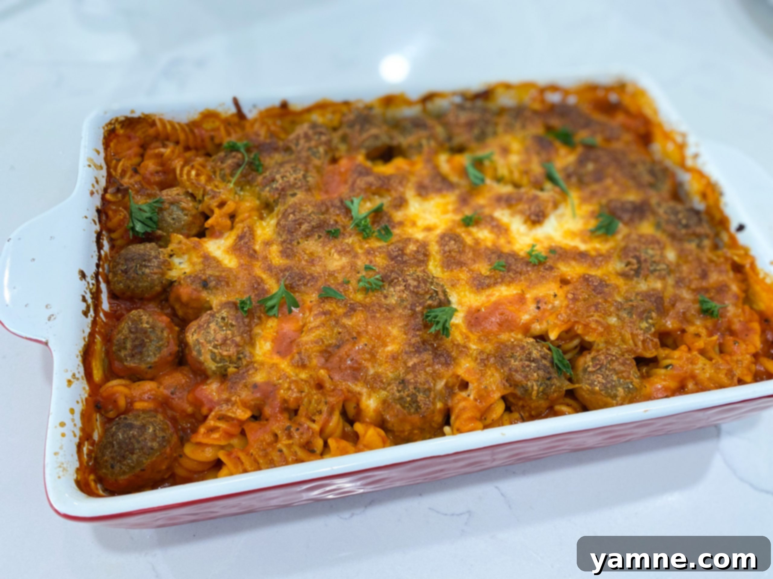 Hearty Meatball and Pasta Bake 1 featured 12922