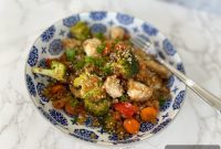 Honey Sesame Chicken with Garden Greens