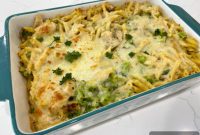 Creamy Chicken Alfredo Broccoli Bake