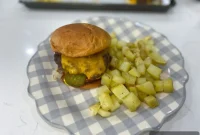 One-Pan Burgers with Roasted Onions and Potatoes