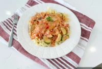 Creamy Chicken and Zucchini Skillet with Burst Tomatoes