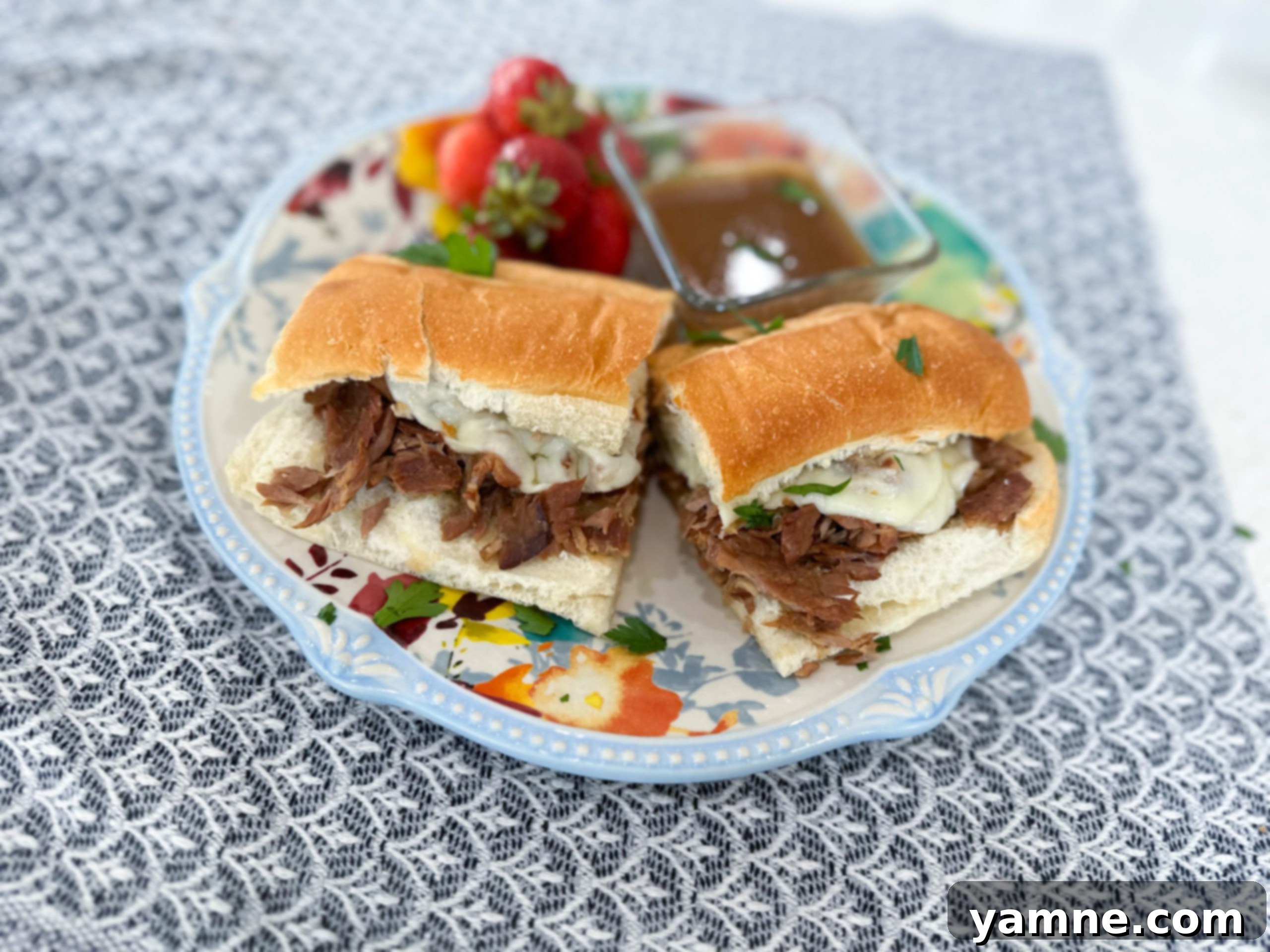 Tender Slow Cooker French Dip Sandwiches 1 featured 16709