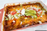 Cheesy Enchilada Meatball Casserole