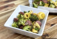 Sausage and Cheese Tortellini Sheet Pan Dinner