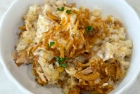 Cheesy French Onion Chicken Hash Brown Bake