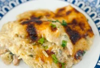 Creamy Spinach and Chicken Orzo Bake