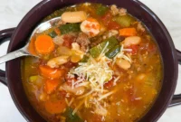 Hearty Sausage and Garden Vegetable Slow Cooker Soup
