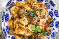 Creamy Sausage Tortellini Skillet