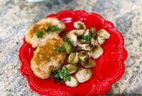 One-Pan Crusted Pork Chops with Crispy Brussels