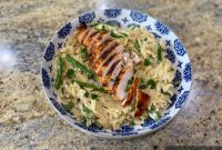 Creamy Parmesan Orzo with Chicken and Asparagus