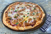 BBQ Chicken Pizza with 2-Ingredient Dough