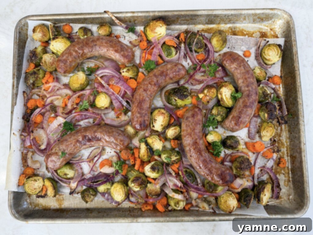 One-Pan Sweet Italian Sausage and Veggies 8 Easy sheet pan Italian sausages and veggies, perfectly baked