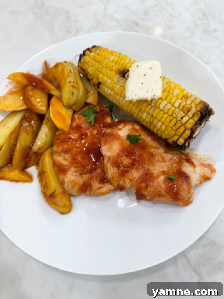 Delicious sheet pan BBQ chicken