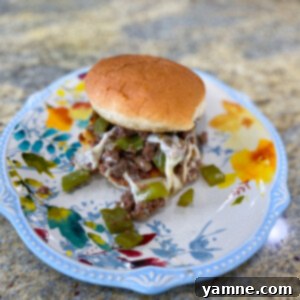 Philly Cheesesteak Sloppy Joes Ready in 15 Minutes 2 Delicious Philly Cheesesteak Sloppy Joes with melted provolone cheese on toasted buns