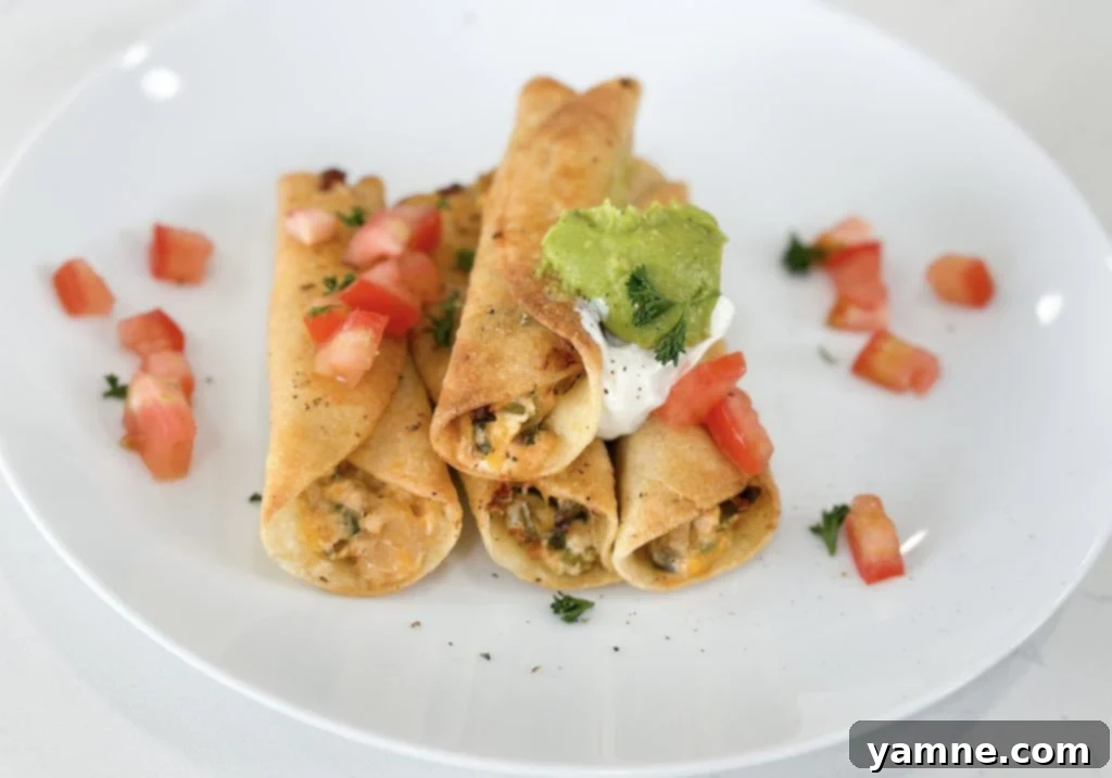 Crispy Cheesy Chicken Taquitos 8 cheesy chicken taquitos stored in a container