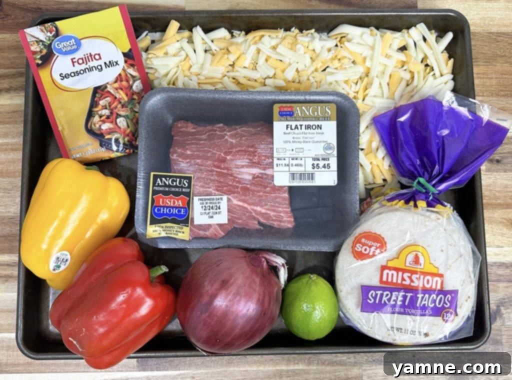 Easy sheet pan steak fajitas ingredients