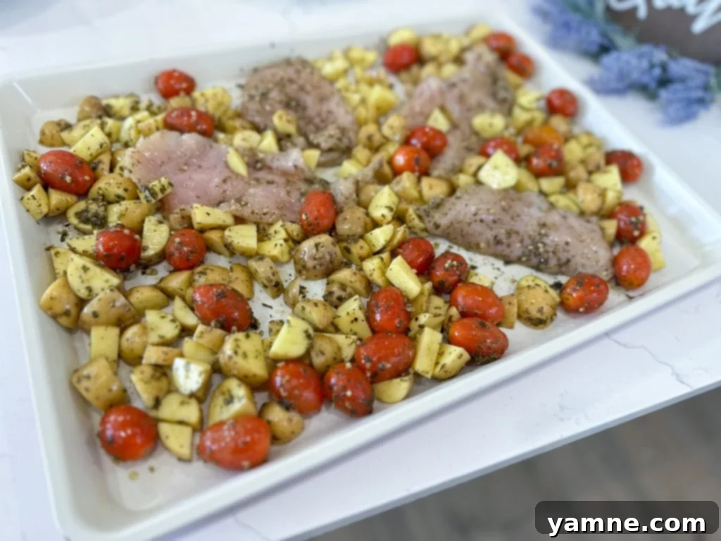 Pesto Chicken Sheet Pan Dinner 3 Sheet pan pesto chicken ingredients