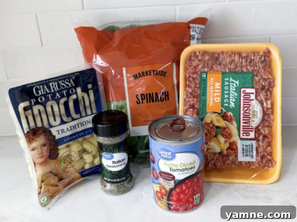 Simple Sausage and Tomato Gnocchi ingredients