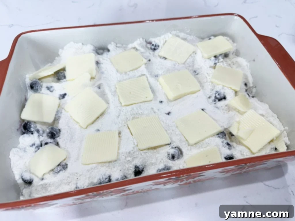 Blueberry Crumble Cake Ready to Bake