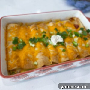 Delicious Egg and Ham Breakfast Enchiladas with melted cheese and fresh green onions
