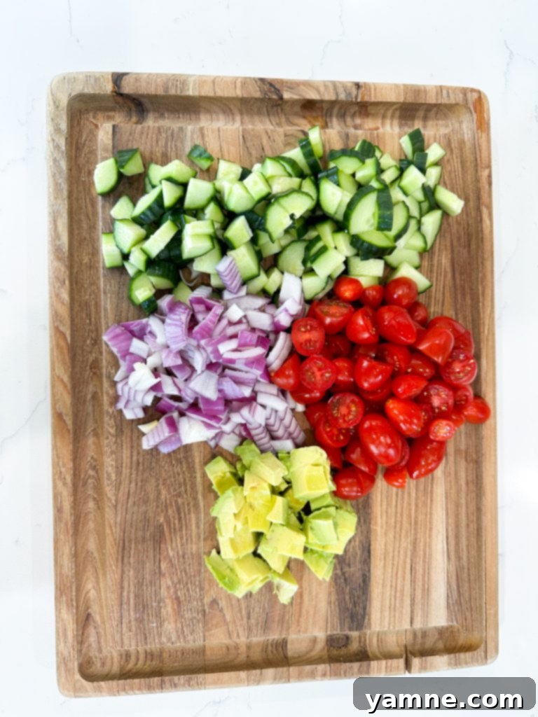 Avocado corn salad ingredients