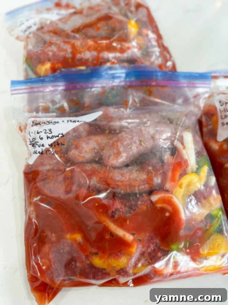 slow cooker sausage and peppers