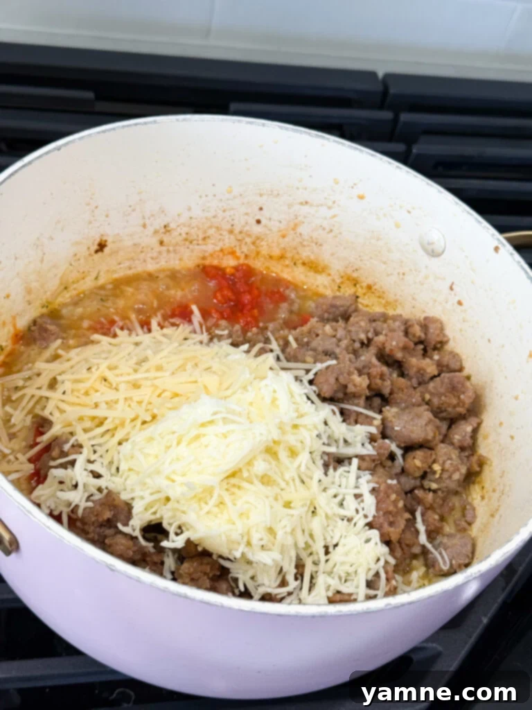 One pot Italian Sausage and Rice dinner