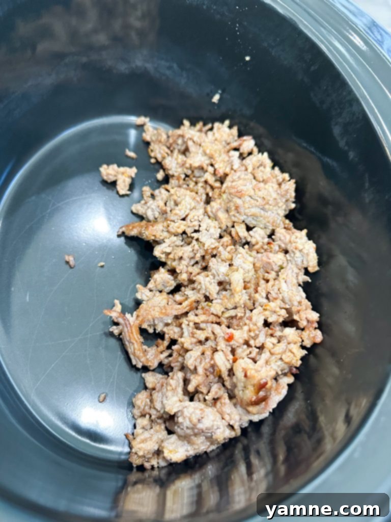 browning sausage for slow cooker baked ziti