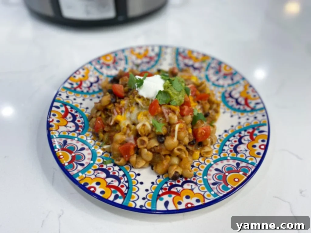 Ingredients laid out for Slow Cooker Mexican Pasta