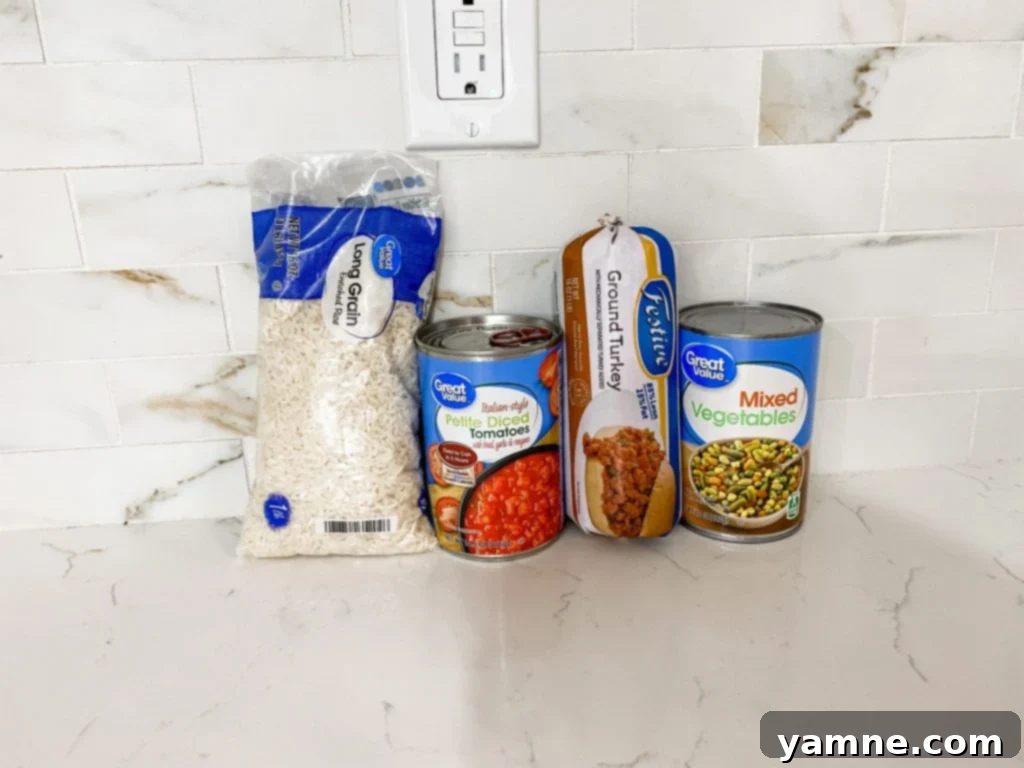 ground turkey and rice skillet