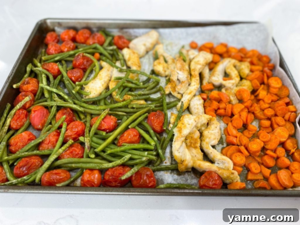 One-Pan Chicken and Vegetables 2 sheet pan roasted chicken and vegetables