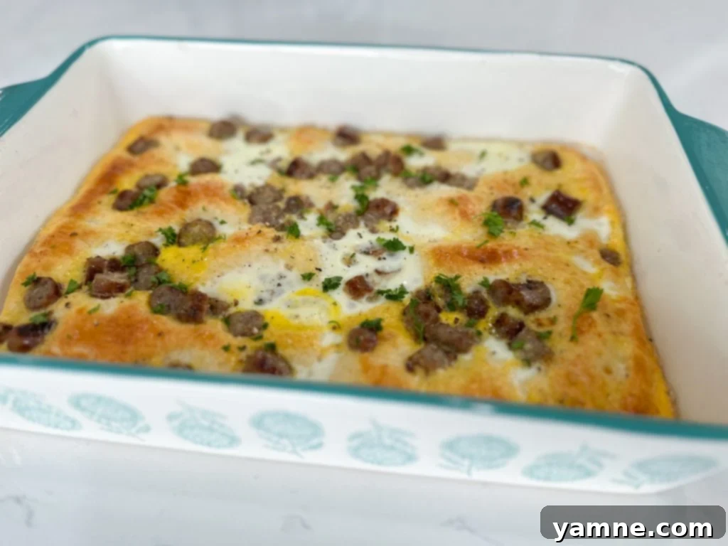 Sausage Crescent Breakfast Bake 6 Crescent Roll Sausage Egg Casserole Fresh out of the Oven