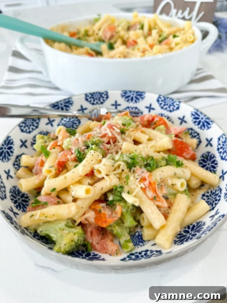 Finished Boursin Cheese Pasta