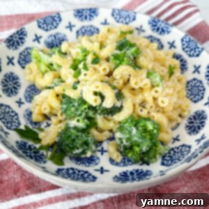 White Mac and Cheese with Broccoli