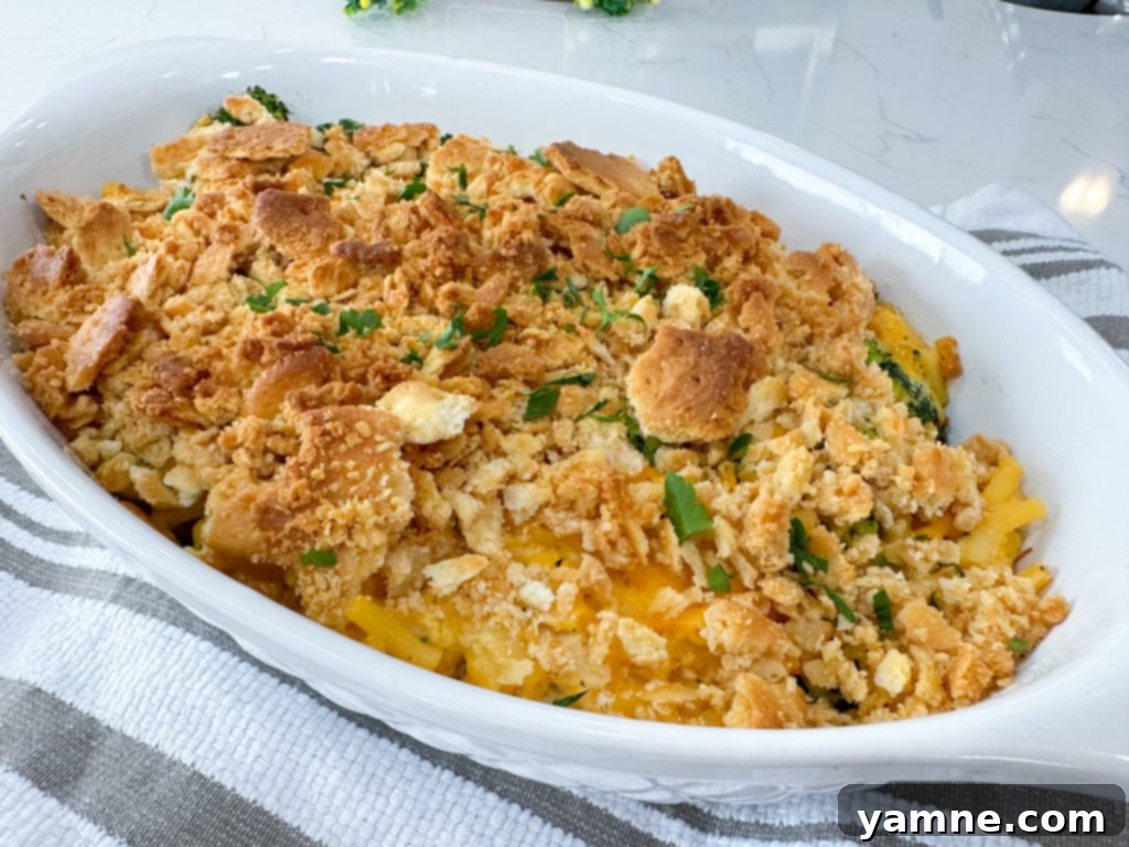 Serving Chicken and Broccoli Macaroni Cheesy Casserole