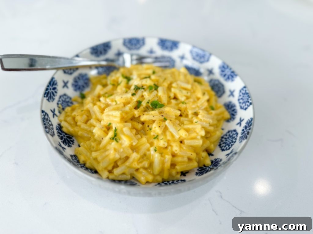 Close-up of Upgraded Macaroni and Cheese