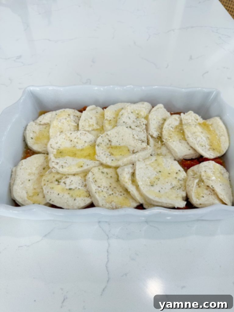 Savory Sausage and Biscuit Bake 4 Assembling the Italian Sausage Biscuit Casserole