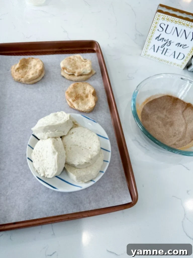 Sweet Cinnamon Swirl Biscuits 2 Delicious cinnamon roll biscuits, freshly baked and ready to eat