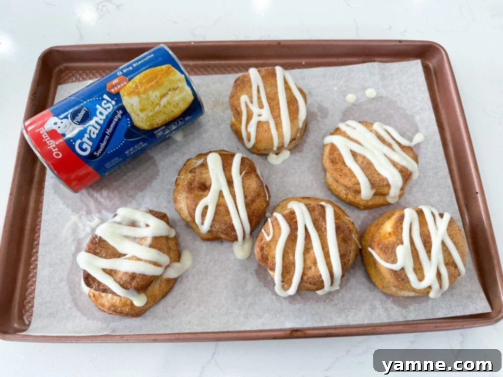 Sweet Cinnamon Swirl Biscuits 3 Ingredients for cinnamon roll biscuits laid out on a table