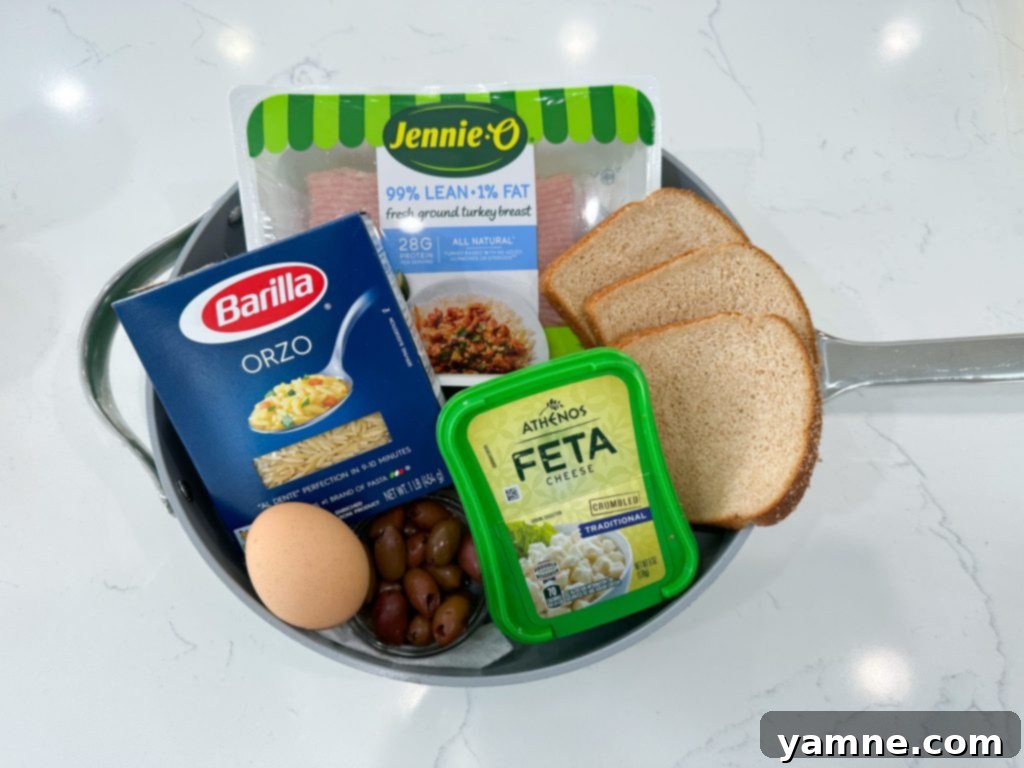 Flavorful One-Pan Greek Turkey Meatballs with Lemony Orzo