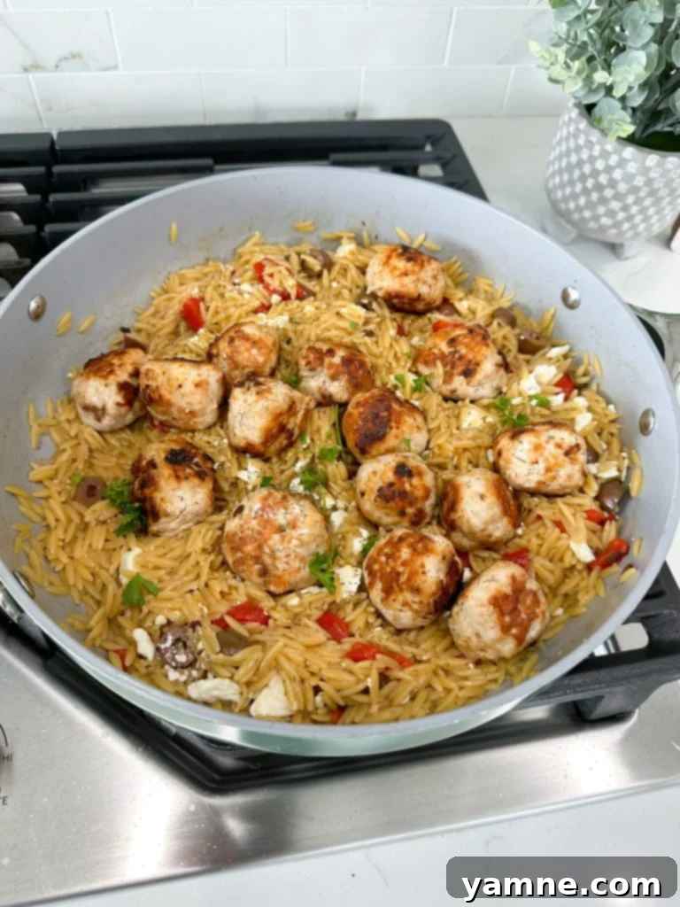 Cooking Lemony Orzo with Roasted Red Peppers and Olives