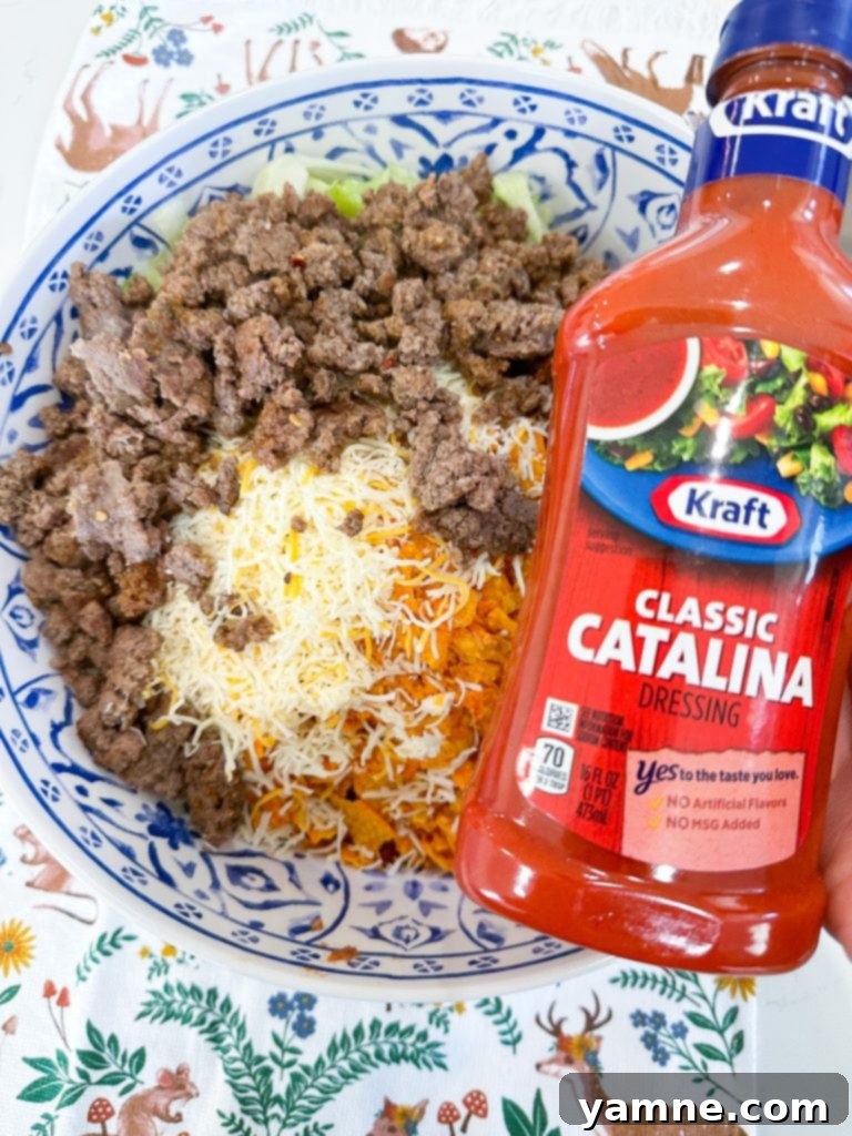 Crunchy Doritos Taco Salad 4 Freshly chopped ingredients for taco salad