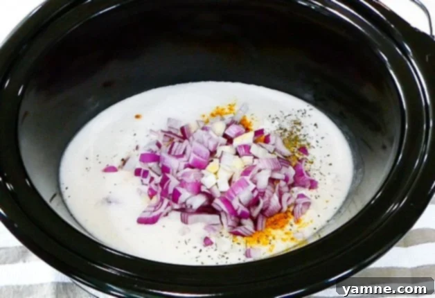 Easy Slow Cooker Chicken Coconut Curry 6 Cooking in the slow cooker