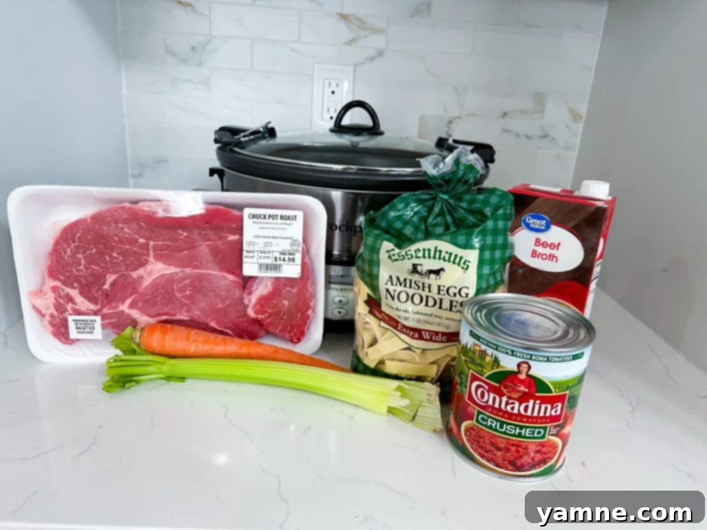 Fall-Apart Slow Cooker Beef Ragu 2 Delicious Slow Cooker Beef Ragu served over pasta
