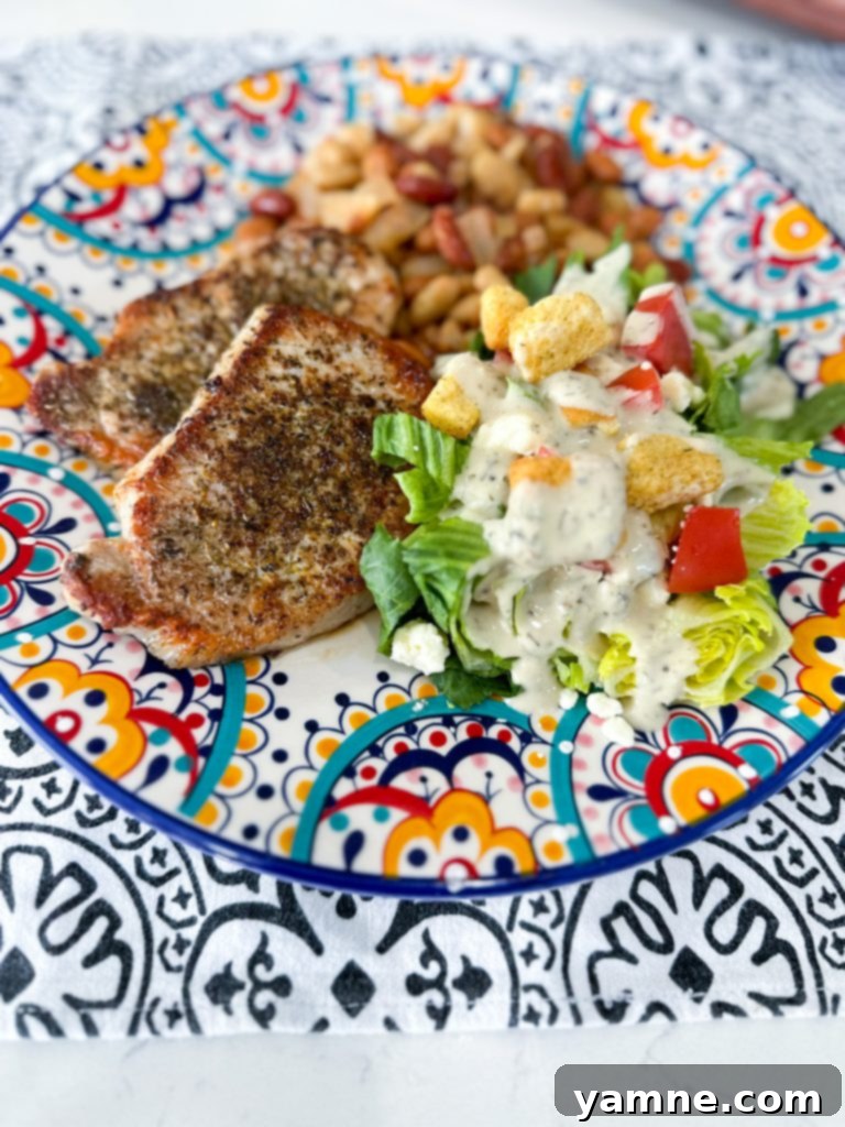 Ingredients for pork chops and baked beans